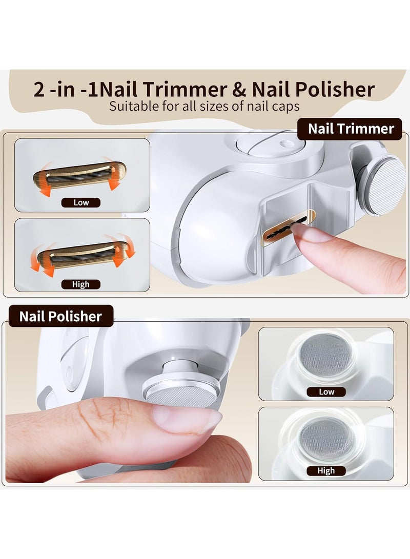 Electric Nail Clipper USB Rechargeable Electric Nail 2-in-1 Trimmer with Nail File for Fingernail Care 2 Speed Manicure Levels Automatic Nail Clipper for Adults Seniors Kids - Image 2